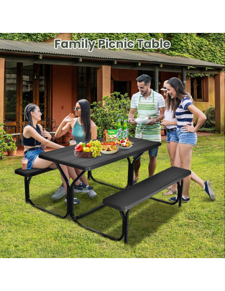 Mesa de Picnic MEDIMALL con Banco, Resistente al Clima