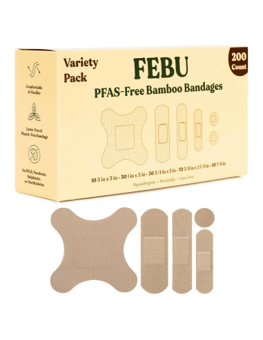 Vendajes de Tela de Bambú FEBU - Ecológicos y Biodegradables - 200 Unidades
