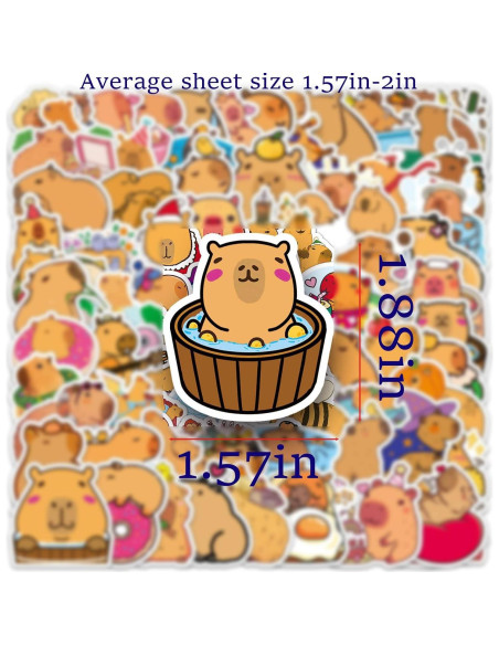 100 Pegatinas de Cobaya QIUYUEMIN Impermeables y Divertidas