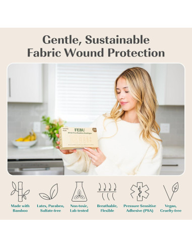Vendajes de Tela de Bambú FEBU - Ecológicos y Biodegradables - 200 Unidades