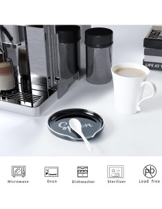 Soporte de Cuchara de Cerámica GDCZ Negro 12.7 cm para Cocina 2