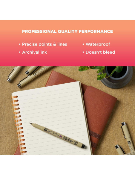 Plumas Pigma Micron Sakura - 8 Tintas Negras Archival