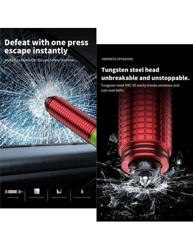 Martillo de Seguridad para Coche LANBOUY 2 Pack Rojo