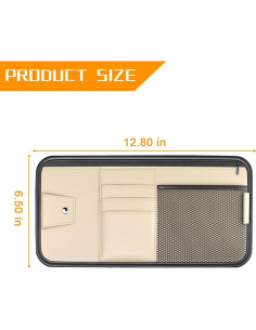 Organizador de Visera de Coche Mandark Beige con Multi-Bolsillos 2