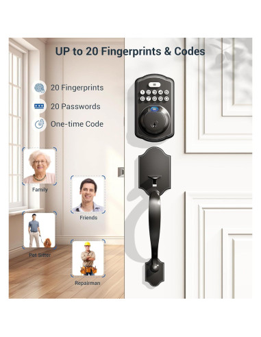 Cerradura de Puerta Biométrica Veise KS02D con Teclado y Manija