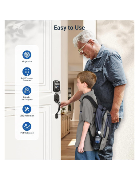 Cerradura de Puerta Biométrica Veise KS02D con Teclado y Manija