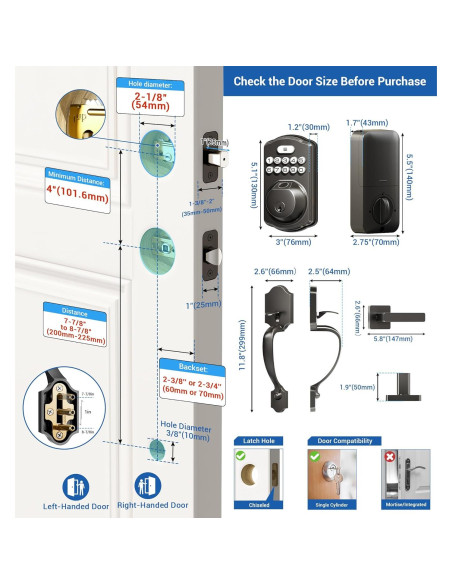 Cerradura de Puerta Biométrica Veise KS02D con Teclado y Manija