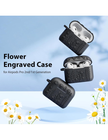 Funda Protectora AIRSPO para AirPods Pro 2da Gen Silicona Floral
