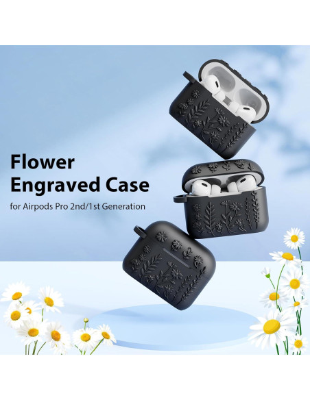Funda Protectora AIRSPO para AirPods Pro 2da Gen Silicona Floral