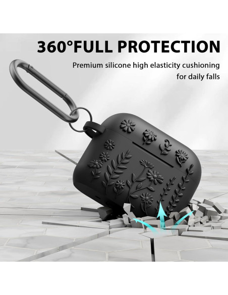 Funda Protectora AIRSPO para AirPods Pro 2da Gen Silicona Floral