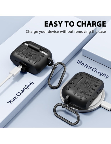 Funda Protectora AIRSPO para AirPods Pro 2da Gen Silicona Floral