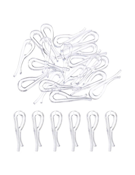 30 Clips Cocodrilo Plástico uxcell 3.76cm Transparente