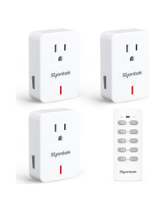 Interruptor de Luz Inalámbrico Syantek con Control Remoto 3 Enchufes