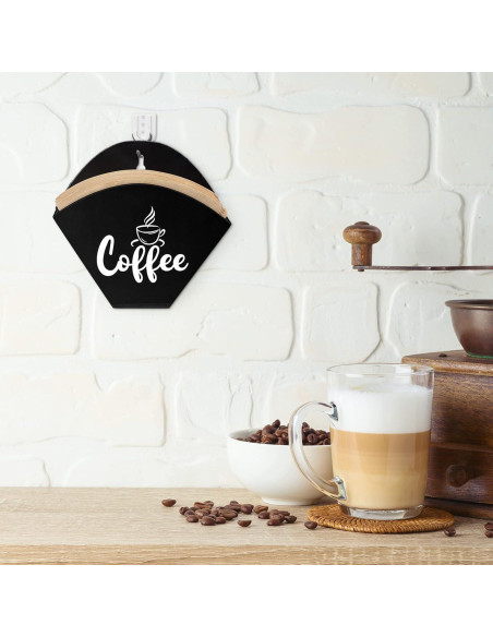 Soporte para Filtros de Café Montado en Pared Yalikop Negro
