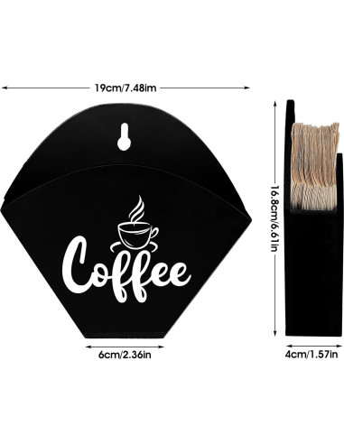 Soporte para Filtros de Café Montado en Pared Yalikop Negro