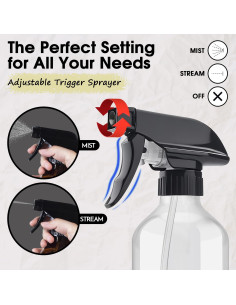 2 Botellas de Spray de Plástico 300 ml AMORIX Ajustable 2