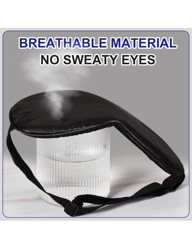 50 Pcs Máscaras de Sueño de Seda Newcotte Ajustables Negras