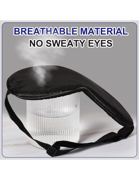 50 Pcs Máscaras de Sueño de Seda Newcotte Ajustables Negras