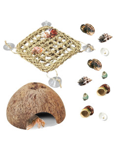 Cabaña de Coco Natural para Cangrejo Ermitaño PINVNBY - 12 Pcs