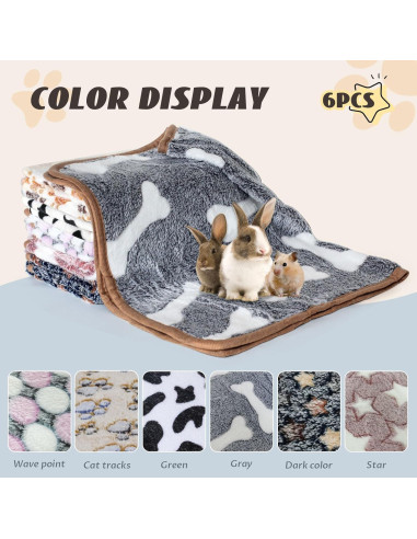 6 Mantitas Absorbentes Lavables para Cobayas 40x60 cm