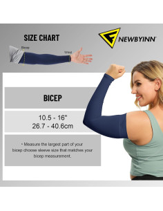 Mangas de Protección Solar UV Newbyinn 2 Pares L-XL Beige 2