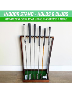 Soporte de Putter de Golf GoSports - Madera Premium - 6 Palos 2