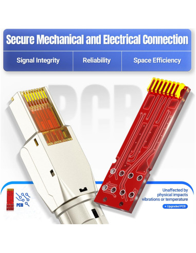 Conector RJ45 AMPCOM STP CAT6 sin herramientas - Paquete de 6