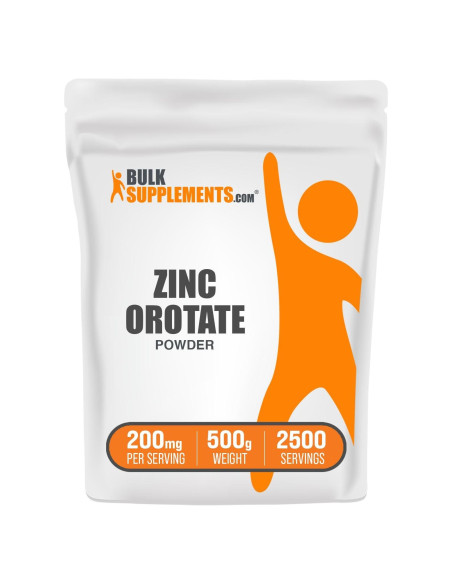 Polvo de Orotato de Zinc BulkSupplements 500g - Suplemento Inmunológico
