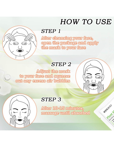 Conjunto de 22 Mascarillas Faciales Hidratantes WENJLYJ