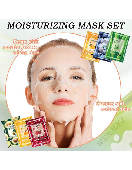Conjunto de 22 Mascarillas Faciales Hidratantes WENJLYJ