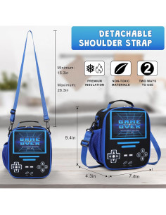 Caja de Almuerzo Aislada ACESAK para Niños - Gamer Negro 5.7L 2