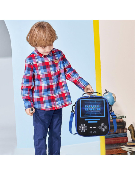 Caja de Almuerzo Aislada ACESAK para Niños - Gamer Negro 5.7L