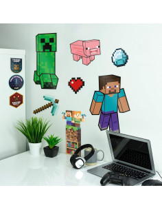 Calcomanías Reutilizables Paladone Minecraft - 4 Hojas Decorativas 2