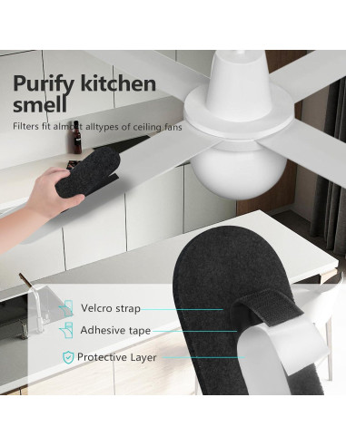 15 Filtros de Ventilador de Techo AesoKone con Carbón Activado