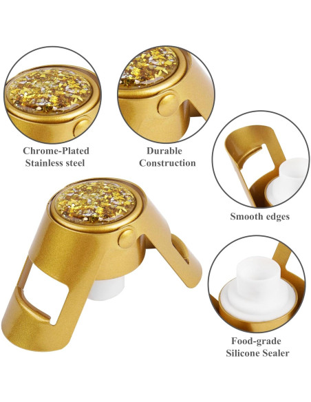 Tapón de Champagne LIZIMANDU Acero Inoxidable 10.5 cm Oro