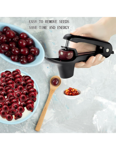 Deshuesador de Cereza Jusanice Acero Inoxidable Negro Deshuesador de Cereza Jusanice Acero Inoxidable Negro