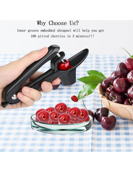 Deshuesador de Cereza Jusanice Acero Inoxidable Negro Deshuesador de Cereza Jusanice Acero Inoxidable Negro