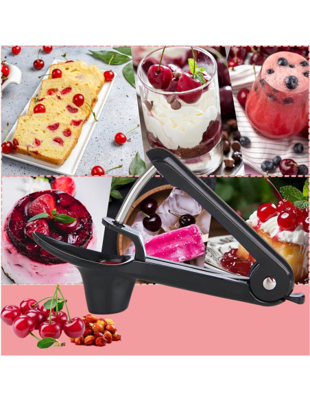 Deshuesador de Cereza Jusanice Acero Inoxidable Negro Deshuesador de Cereza Jusanice Acero Inoxidable Negro