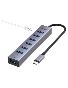Hub USB C a USB 3.0 FORIDA 8 Puertos 5Gbps Aluminio