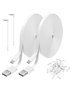 Paquete de 2 Cables de Extensión Micro USB 6m para Cámaras