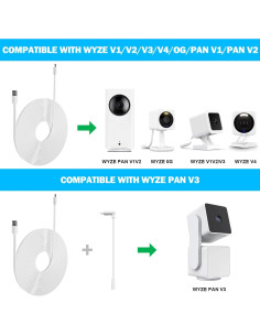 Paquete de 2 Cables de Extensión Micro USB 6m para Cámaras 2