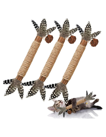 Juguetes para Gatos GREMBEB 3 en 1 con Plumas y Catnip