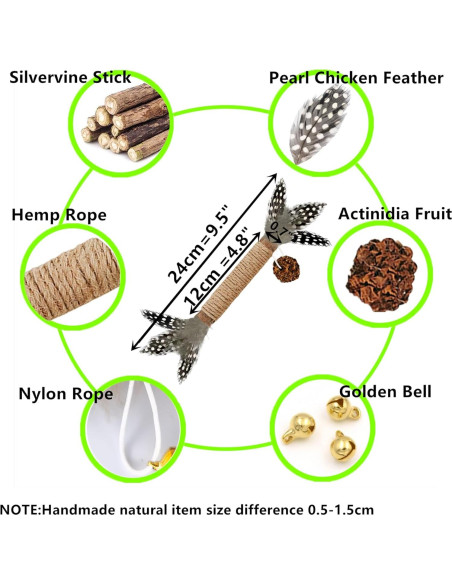 Juguetes para Gatos GREMBEB 3 en 1 con Plumas y Catnip