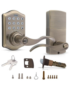 Cerradura Electrónica Honeywell de Puerta Sin Llave - Latón Antiguo - 50 Códigos 2