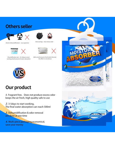 Bolsas Deshumidificadoras ZSZMFH 15 Paquetes 500ml Sin Olor