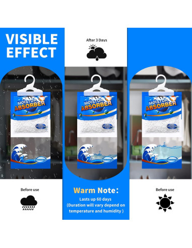 Bolsas Deshumidificadoras ZSZMFH 15 Paquetes 500ml Sin Olor