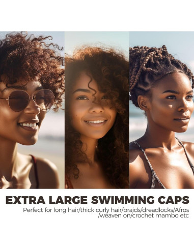 Gorro de Natación YOGINGO Silicona Extra Grande para Cabello Largo