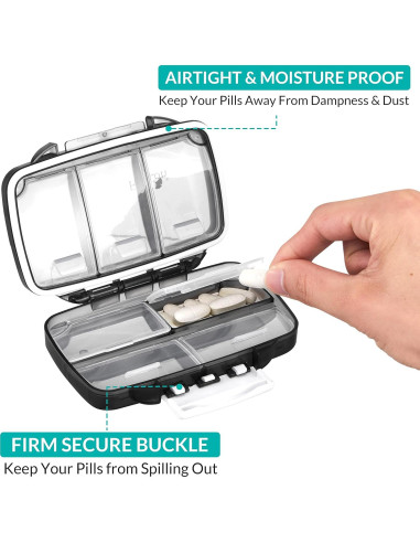 Organizador de Pastillas Portátil Fullicon Mediano 7 Compartimentos