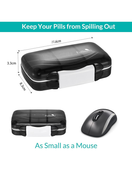 Organizador de Pastillas Portátil Fullicon Mediano 7 Compartimentos Organizador de Pastillas Portátil Fullicon Mediano 7 Compartimentos