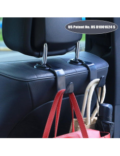 Gancho para Reposacabezas de Coche Amooca - 4 Piezas Negro 2